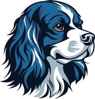 A charming and expressive illustration of a cavalier king charles spaniel head, perfect for pet-related projects, branding, or designs vector