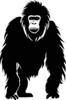 Powerful silhouette of a gorilla, perfect for branding, design projects and more vector