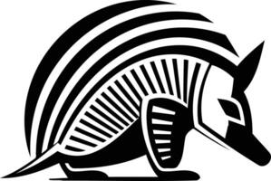 A bold, black and white, stylized illustration of an armadillo, perfect for creating impactful logos, branding, or design elements vector