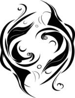 Abstract black and white tattoo design featuring swirling, intricate patterns vector