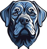 A detailed and realistic illustration of a labrador retriever's head, with a strong and confident expression vector