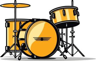 A simple, colorful illustration of a drum set vector