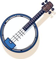 A simple and stylish illustration of a banjo, perfect for music-related projects, websites, and branding vector