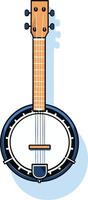 A simple, clean illustration of a banjo, perfect for websites, social media, or printed materials related to music, bluegrass, or folk music vector