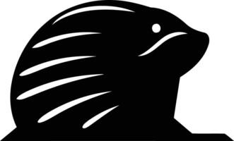 A simple yet striking silhouette of a porcupine, perfect for use in branding, logos, or illustrations vector