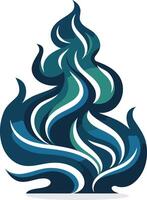 Abstract flame design in teal and blue colors vector