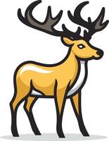 A bold and stylized illustration of a deer with large antlers, perfect for logos, branding, and nature-themed designs vector