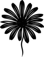 Simple black and white silhouette of a daisy flower, perfect for adding a touch of nature to your designs vector