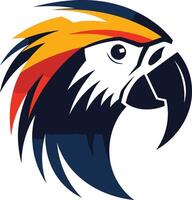Bold and dynamic parrot head logo design, perfect for businesses seeking a vibrant and memorable brand identity vector
