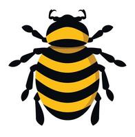 A simple and colorful illustration of a bee, perfect for use in branding, websites, or social media vector