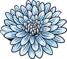 A delicate blue flower with intricate details, perfect for adding a touch of nature and elegance to your designs vector