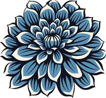 A vibrant blue and white stylized floral design, perfect for branding, patterns, and textile designs vector