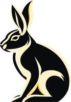 A stylish, minimalist silhouette of a rabbit with a subtle yellow outline, perfect for branding, logos, and design projects vector