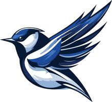 A vibrant blue bird in flight, capturing the essence of freedom and movement vector