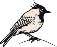 Vintage Illustration of a Bird Perched on a Branch vector