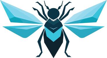 A modern and abstract bee logo with a geometric design vector
