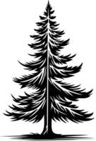 A simple yet striking silhouette of a pine tree vector