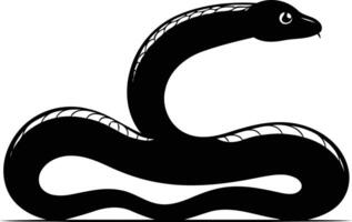 Simple black and white silhouette of a snake, perfect for designs, patterns, or icons vector