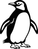 A simple, bold black and white illustration of a penguin, perfect for use in designs, graphics, and branding vector
