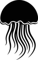 A simple yet striking silhouette of a jellyfish, perfect for adding a touch of the ocean to your designs vector