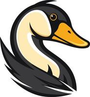 A bold, cartoon-style illustration of a goose head with a playful expression, perfect for mascot or branding purposes vector