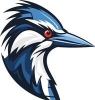 A bold and dynamic illustration of a kingfisher bird head, perfect for branding, logos, or mascot designs vector