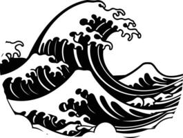 A bold and graphic black and white illustration of a powerful wave, perfect for adding a touch of nature and movement to your designs vector