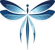 Abstract blue dragonfly logo, perfect for environmental, nature-inspired, or wellness brands vector