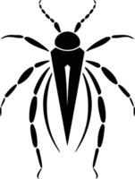 A stylized black and white illustration of a bug, perfect for tattoo designs, logo concepts, and branding applications vector