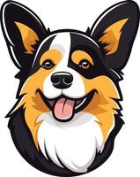 A charming and playful illustration of a happy pembroke welsh corgi, perfect for pet-related businesses, social media, or personal projects vector