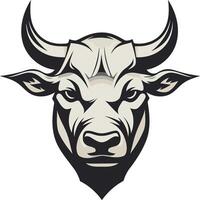 Powerful bull head logo with a fierce expression, perfect for brands seeking strength, power, and determination vector