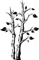 A simple black and white illustration of two stylized trees, perfect for adding a natural touch to your designs vector
