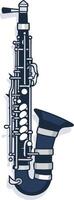 A simple, stylish illustration of a saxophone, perfect for music-related designs and projects vector