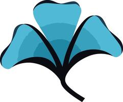 A simple, stylized blue ginkgo leaf icon, perfect for branding, design projects, and nature-inspired themes vector