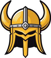A bold, cartoon-style illustration of a viking helmet with horns, perfect for branding, logos, and gaming designs vector
