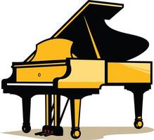 A simple, yet elegant illustration of a grand piano, perfect for adding a touch of musical sophistication to your design projects vector
