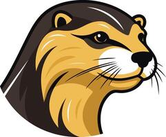 A friendly cartoon otter head, perfect for mascot designs, children's illustrations, and nature themed branding vector
