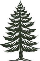 A simple yet elegant silhouette of a pine tree, perfect for logos, branding, and nature-inspired designs vector
