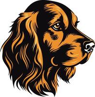 A striking profile portrait of a cocker spaniel, perfect for pet-related designs, branding, and illustrations vector