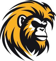 A powerful and stylized illustration of a monkey's head, perfect for a logo, mascot or branding design vector