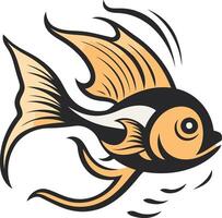 A stylized, cartoon fish with a dynamic pose, perfect for logos, branding, and children's illustrations vector