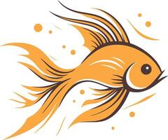 A stylized illustration of a goldfish, perfect for aquatic-themed designs and branding vector