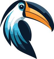 A colorful and stylized toucan illustration, perfect for branding, logos, and designs with a tropical, vibrant feel vector