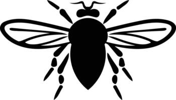 A simple yet striking silhouette of a bee, perfect for creating eye-catching logos, illustrations, or designs vector