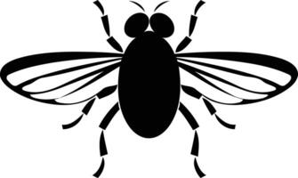 A bold, black silhouette of a fly, perfect for illustrating concepts of annoyance, persistence, or the small things in life vector