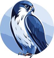 A stylized blue falcon illustration in a circular frame, perfect for branding, logos, and nature-themed designs vector