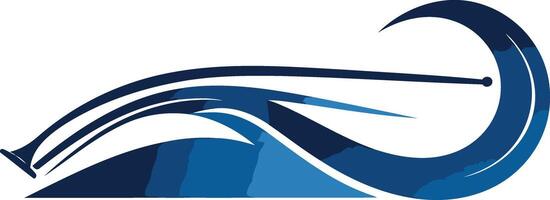 Abstract logo design featuring a dynamic wave shape in blue vector