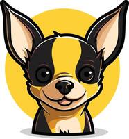 Cute cartoon chihuahua with big eyes and a happy expression vector