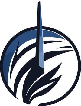 Abstract logo design with a sharp, dynamic blade, symbolic of speed, power, and innovation vector