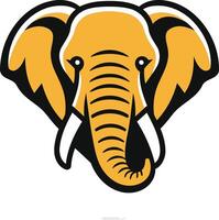 A bold and simple illustration of an elephant's head, perfect for logo design, branding, or as a mascot for a business or team vector